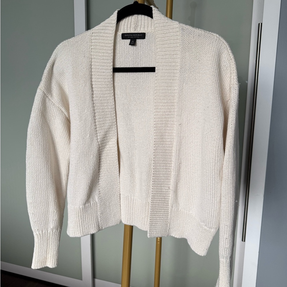 Banana Republic Cream Open-Front Cardigan